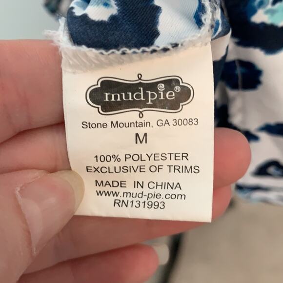 Mud Pie Sleeveless V Neck Tunic Blouse Sz M - Picture 5 of 7